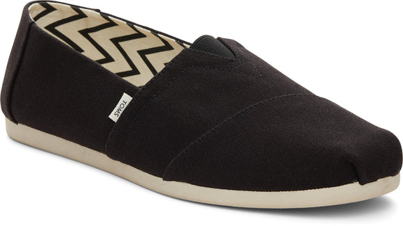 Toms Men Alpargata Black Recycled Cotton Canvas