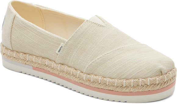 Toms Women Alpargata Platform Rope Natural Heavy Twill