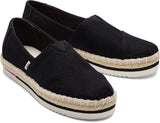 Toms Women Alpargata Platform Rope Black Heavy Twill