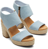 Toms Women Majorca Platform Pastel Blue Washed Denim