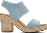 Toms Women Majorca Platform Pastel Blue Washed Denim