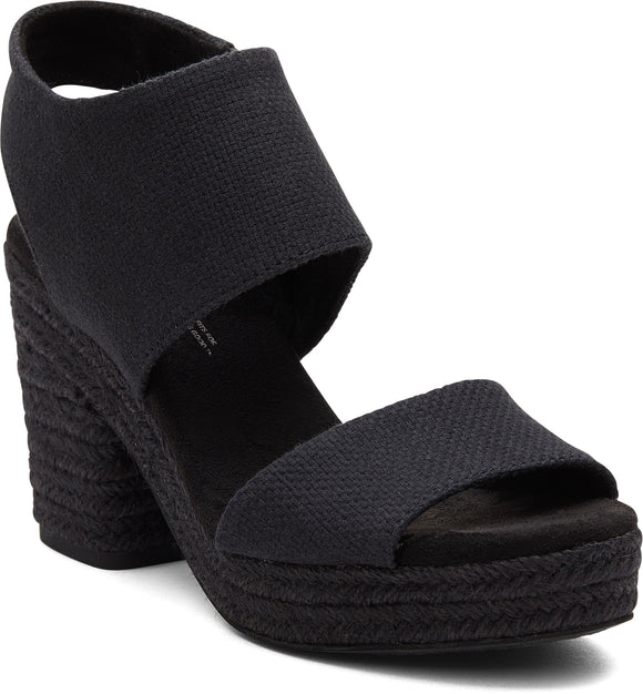 Toms Women Majorca Platform Black Basket Weave