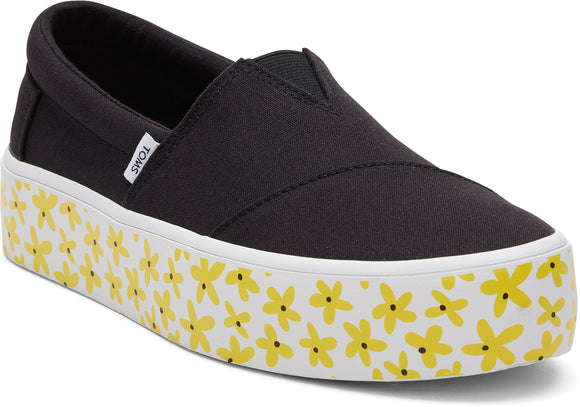 Toms Women Alp Fenix Platform Slip On Black Black Canvas