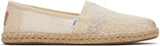 Toms Women Alpargata Rope Natural Posy Lace