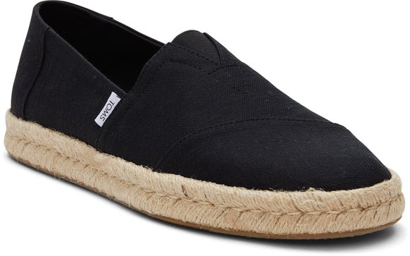 Toms Men Alpargata Rope 2.0 Black Recycled Cotton