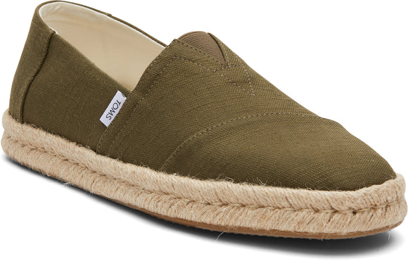 Toms Men Alpargata Rope 2.0 Olive Recycled Cotton