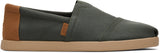 Toms Men Alp Fwd Green Canvas Synthetic Trim