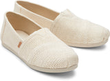 Toms Women Alpargata Natural Metallic Stripe Linen