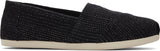 Toms Women Alpargata Black Metallic Linen Stripe