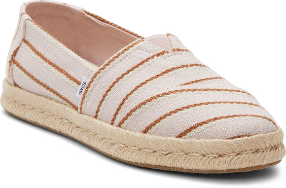 Toms Women Alpargata Rope 2.0 Ballet Pink Woven Stripes