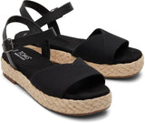 Toms Women Abby Black Slubby Woven/Leather