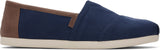 Toms Men Alpargata Navy/Tan Brushedtwill/Sythetic Trim