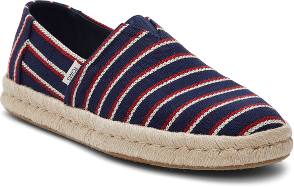 Toms Men Alpargata Rope 2.0 Navy Woven Stripes