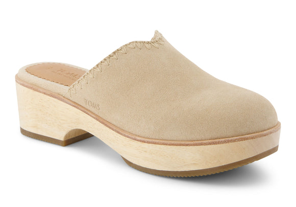 Toms Women Addison Clog Oatmeal Suede/Decostitch