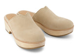 Toms Women Addison Clog Oatmeal Suede/Decostitch