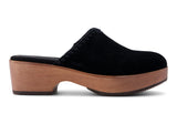 Toms Women Addison Clog Black Suede/Decostitch