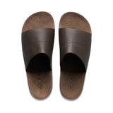 Reef Mens Sandals Ojai Slide Brown Leather