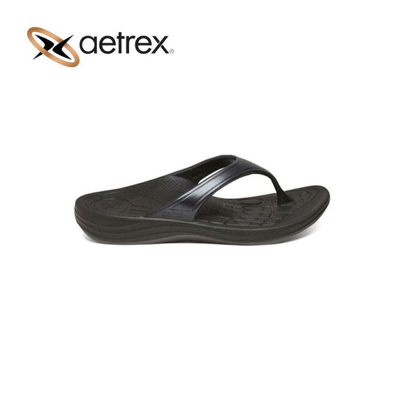 Aetrex Women Fiji Flip Black