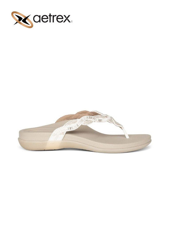 Aetrex Women Brandy Sandal White