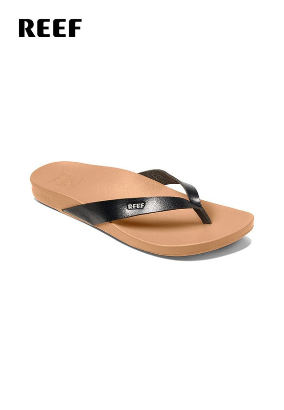 Reef Women Cushion Court Toe-Post Sandal Black/Natural Toe-Post