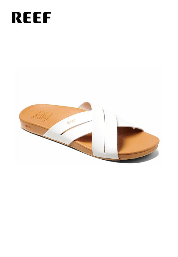 Reef Women Cushion Spring Bloom Slide White/Tan Slide