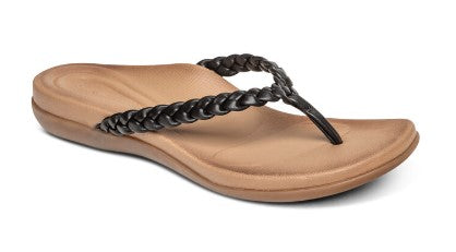 Aetrex Rachel Thong Women Sandal Black