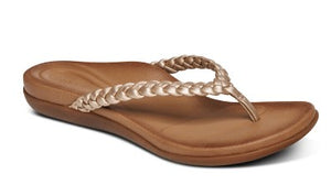 Aetrex Rachel Thong Women Sandal Gold